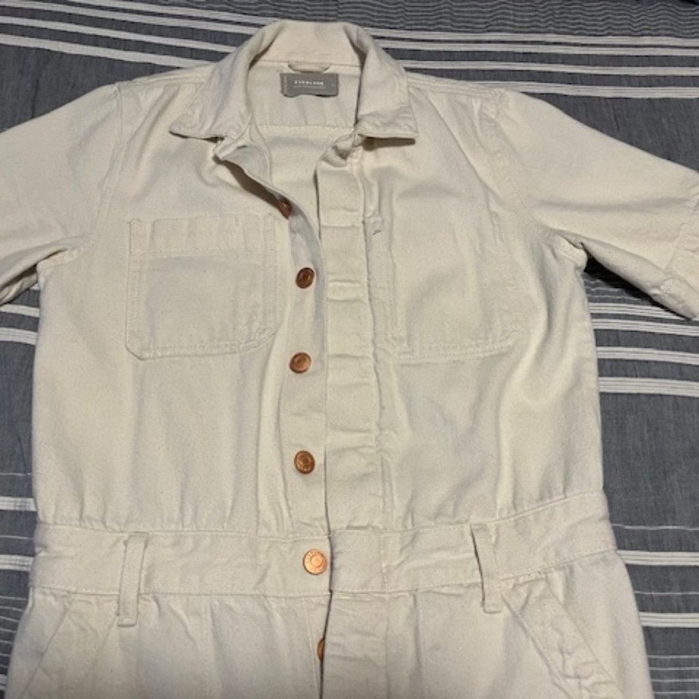 Everlane Supersoft Jean Coverall Size 2 Ecru